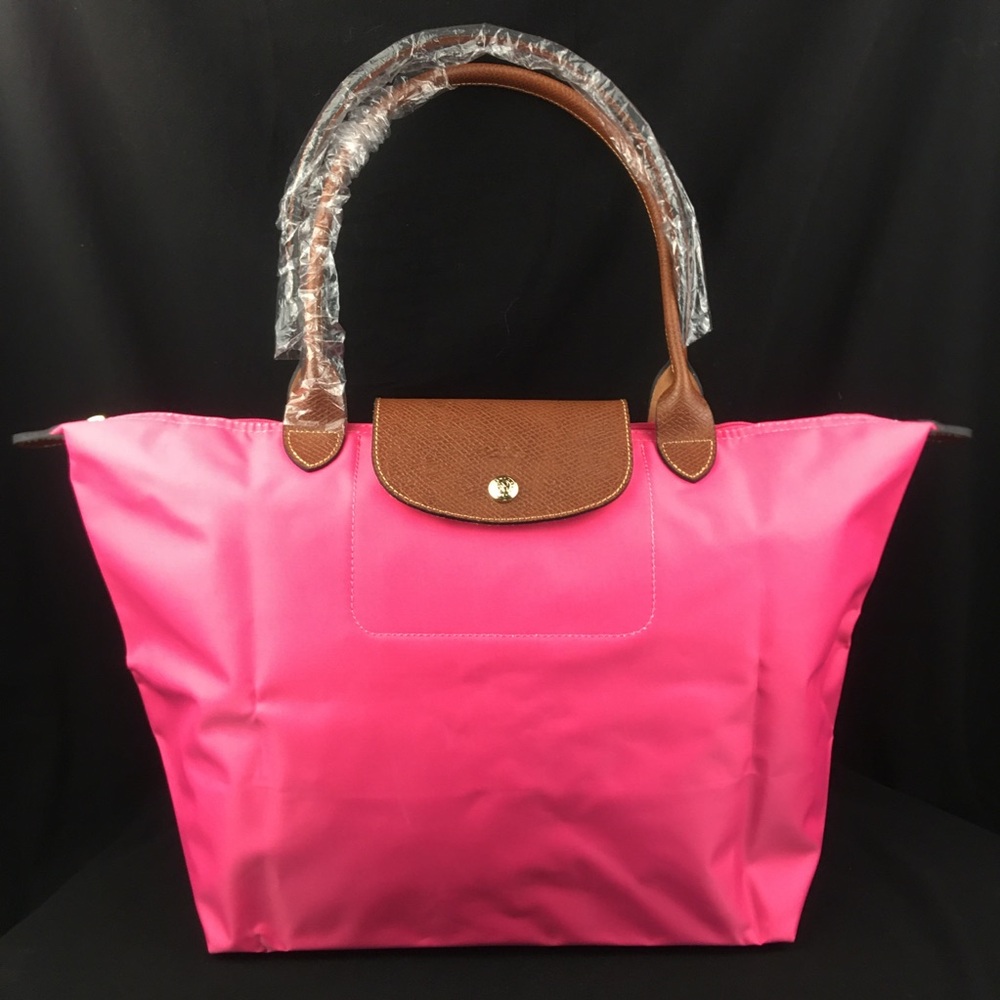 NWT Longchamp Le Pliage Original Large Shoulder Nylon Bag Tote baby Pink - Picture 3 of 10